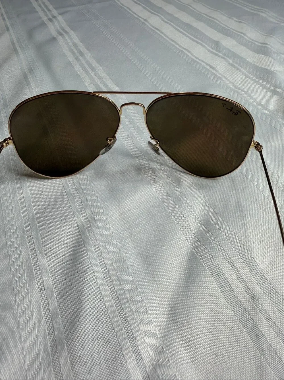 Ray-Ban Aviator Gold Tone Brown Lens Polarized Sunglasses